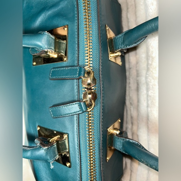 Henri Bendel Deep Teal Satchel - Picture 10 of 13